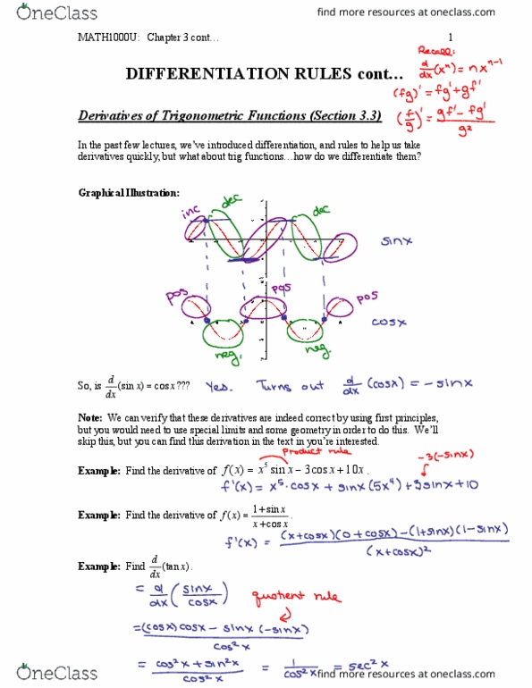 MATH 1010U Lecture Notes - Lecture 3: Function Composition, Analytic Geometry, Trigonometric Functions thumbnail