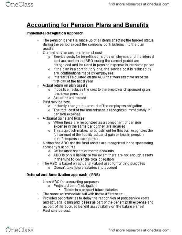 BU397 Lecture Notes - Lecture 7: Financial Statement, Accrual, Pension thumbnail