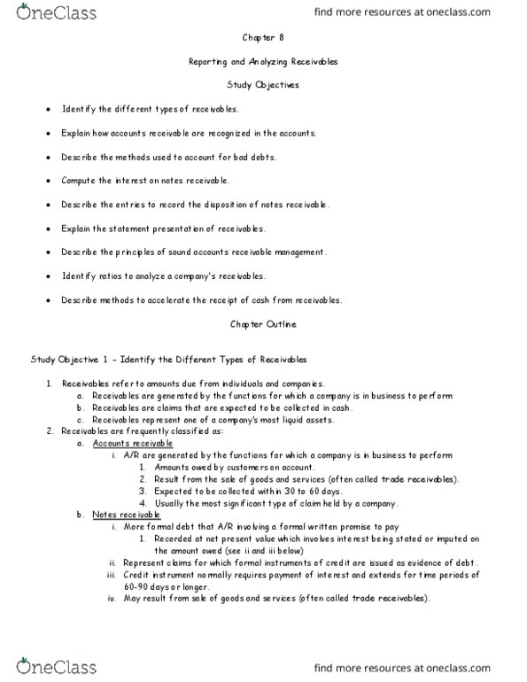 ACCT 301 Lecture 8: Accounting Study Guide Ch 08 thumbnail