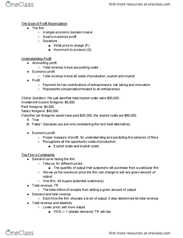ECON-UA 2 Lecture 13: How Firms Make Decisions Profit Maximization thumbnail