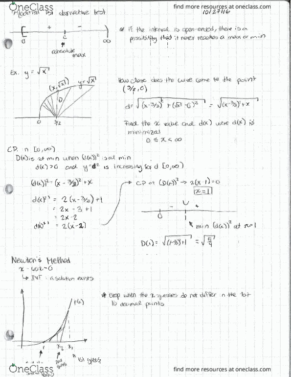 MATH10550 Lecture 26: 10/28/16 Newton's Method thumbnail