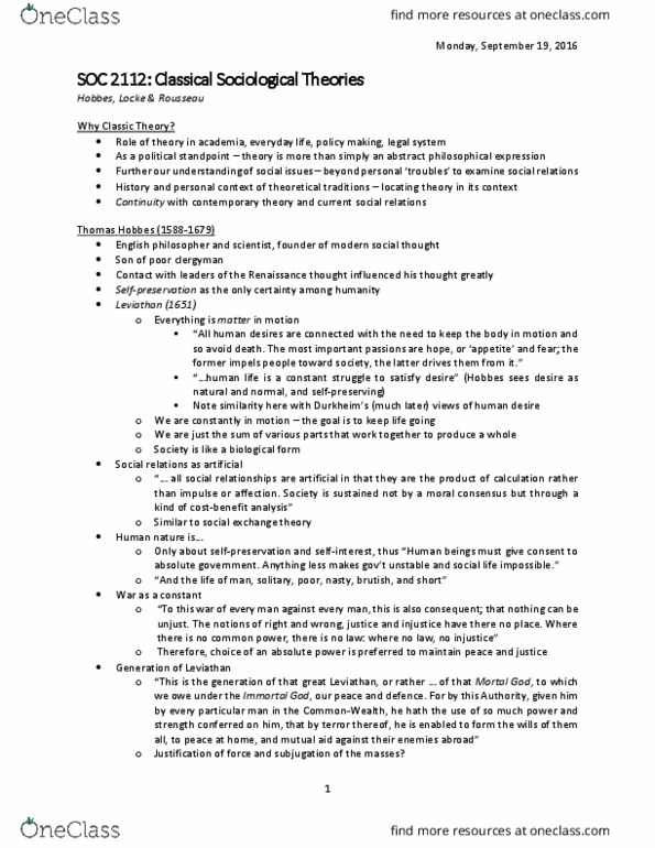 SOC 2112 Lecture Notes - Lecture 2: Asud, Proxy Voting, Absolute Monarchy thumbnail