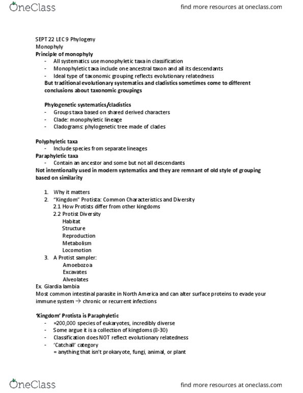 BIOA01H3 Lecture Notes - Lecture 9: Naegleria, Meiosis, Amoeboid Movement thumbnail