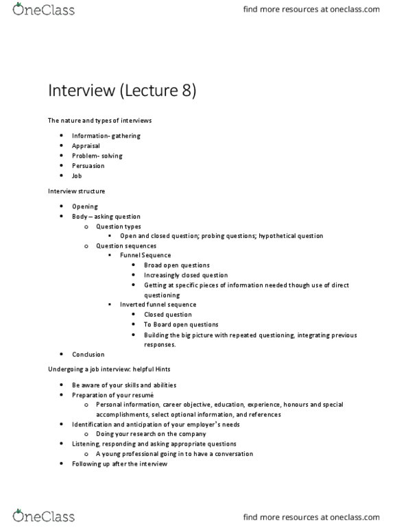 HSS 2102 Lecture Notes - Lecture 8: Active Listening, Self-Awareness, Problem Solving thumbnail