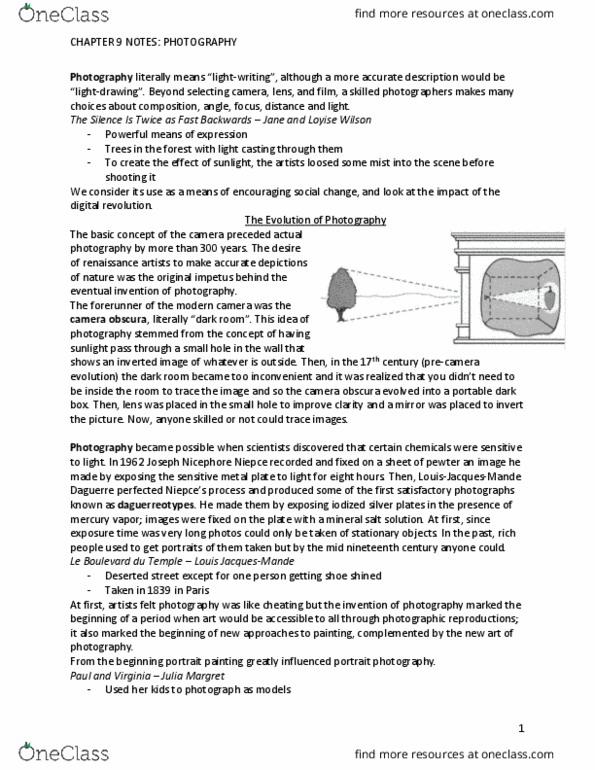 ARTHIST 2A03 Chapter Notes - Chapter 9: Jacob Riis, System For Information On Grey Literature In Europe, Chlorophyll thumbnail