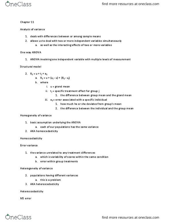 PSYC02H3 Chapter Notes - Chapter 11: Test Statistic, Null Hypothesis, Correlation Ratio thumbnail