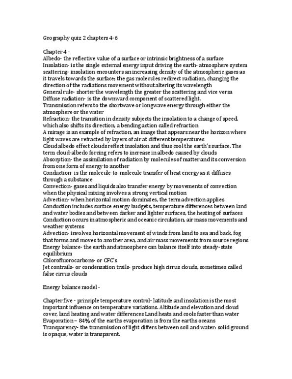 GG101 Chapter Notes - Chapter 4: Refraction, Intertropical Convergence Zone, Evaporation thumbnail