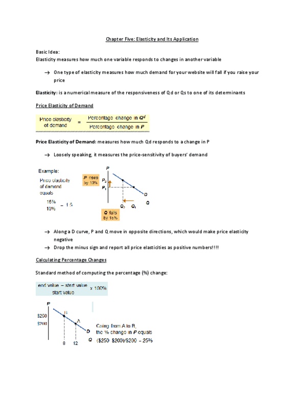 ECON 1B03 Chapter Notes - Chapter 5: Demand Curve, Normal Good, Midpoint Method thumbnail