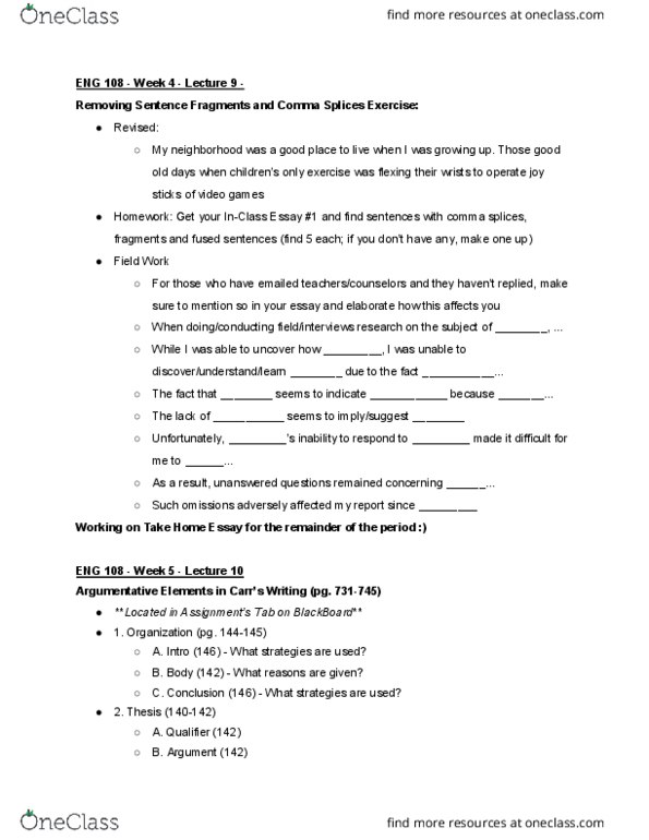 ENG 108 Lecture 9: ENG 108 - Lecture 9, 10 & 11 thumbnail
