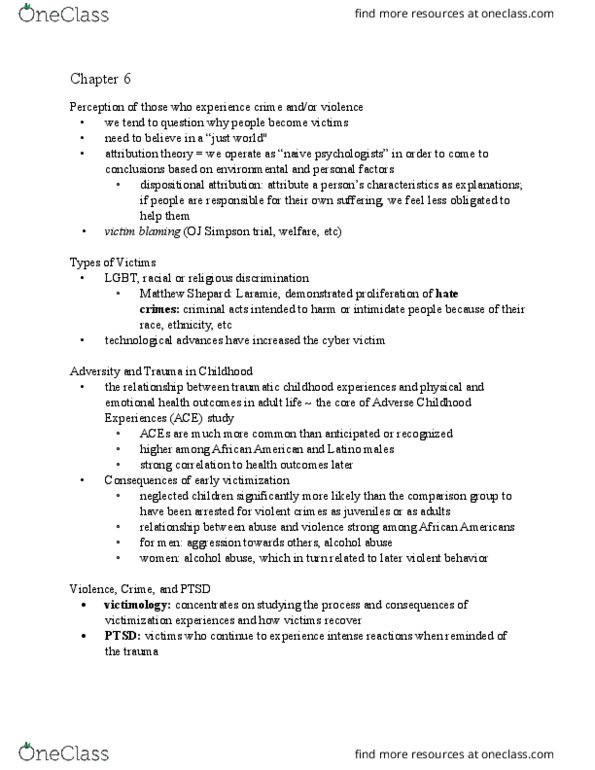PSYCH 2650 Chapter Notes - Chapter 6: Borderline Personality Disorder, Hypervigilance, Libido thumbnail