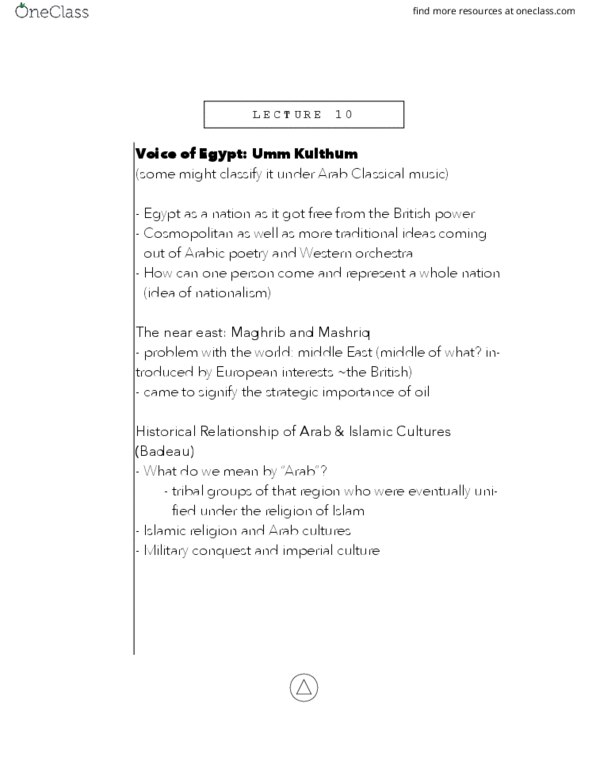 ETHNOMUS 25 Lecture Notes - Lecture 10: Arabic Music, Buzuq, Mashriq thumbnail