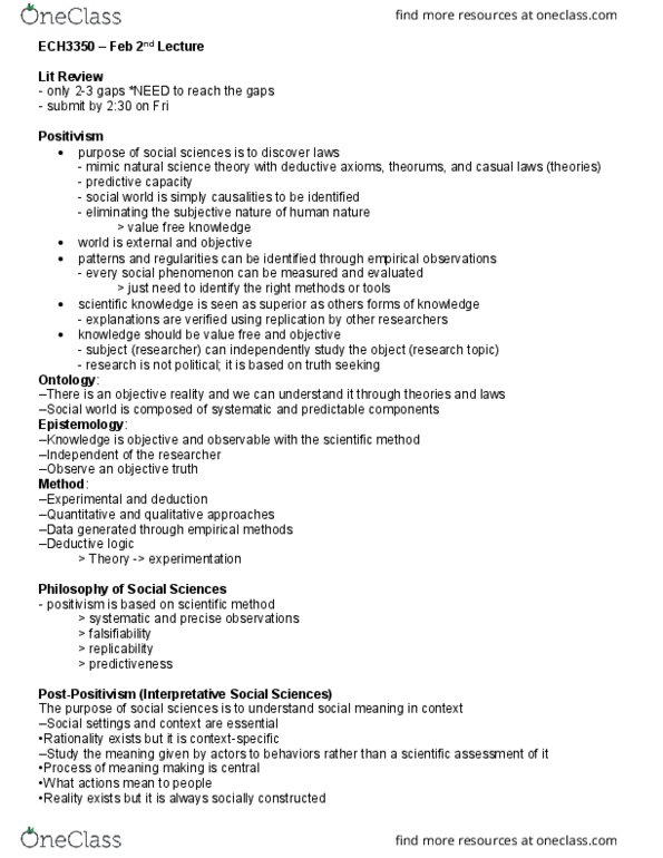 ECH3350 Lecture Notes - Lecture 4: Hermeneutics, Thick Description, Deductive Reasoning thumbnail