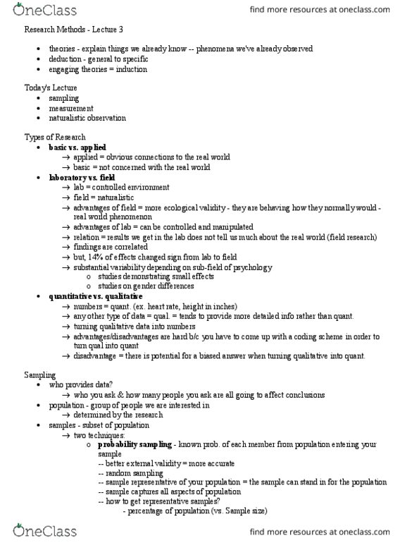 PSYC 2030 Lecture Notes - Lecture 3: Construct Validity, Content Validity, Face Validity thumbnail