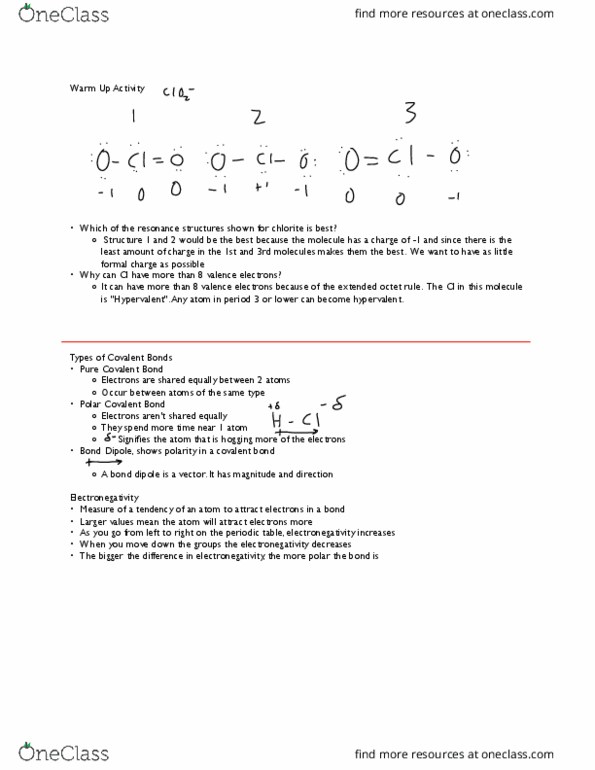 CHEM 127 Lecture Notes - Lecture 10: Sigma Bond, Trigonal Planar Molecular Geometry, Electron Density thumbnail