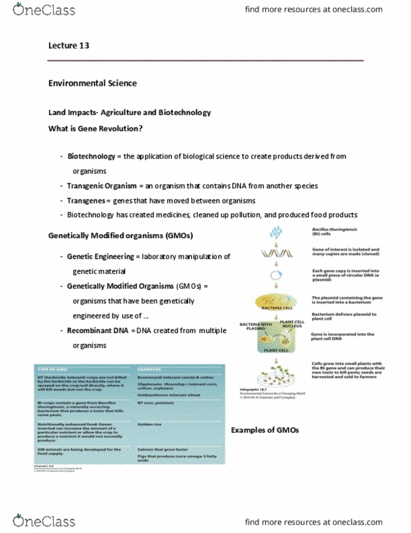 ENVS 1000U Lecture Notes - Lecture 13: Sustainable Agriculture, Biological Pest Control, Compost thumbnail