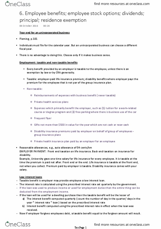 AFM202 Lecture Notes - Lecture 6: Pension, Income Splitting, Employee Benefits thumbnail