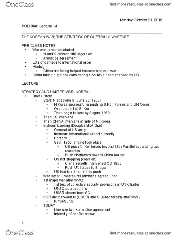 POLI 360 Lecture Notes - Lecture 14: Decolonization, Dean Acheson, No Reflection thumbnail