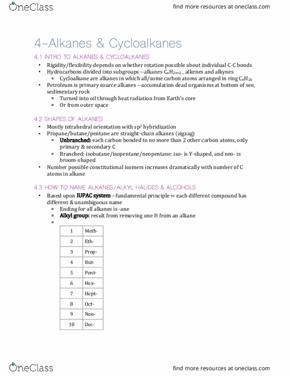 CHEM 212 Chapter Notes - Chapter 4: Van Der Waals Radius, Van Der Waals Strain, Conformational Change thumbnail