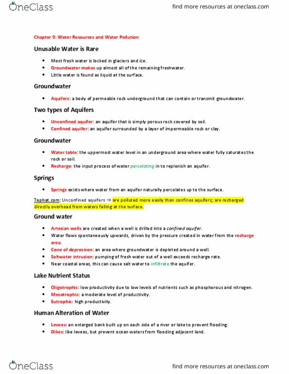 EVR 1001 Lecture Notes - Lecture 9: Stormwater, Methylmercury, Safe Drinking Water Act thumbnail