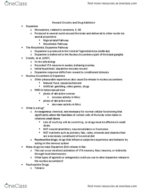 PSB-2000 Lecture Notes - Lecture 11: Striatum, Drug Tolerance, Barbiturate thumbnail