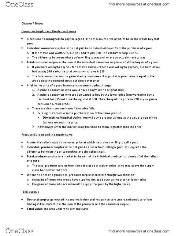 ECN 104 Lecture Notes - Lecture 3: Economic Equilibrium, Economic Surplus, Demand Curve thumbnail