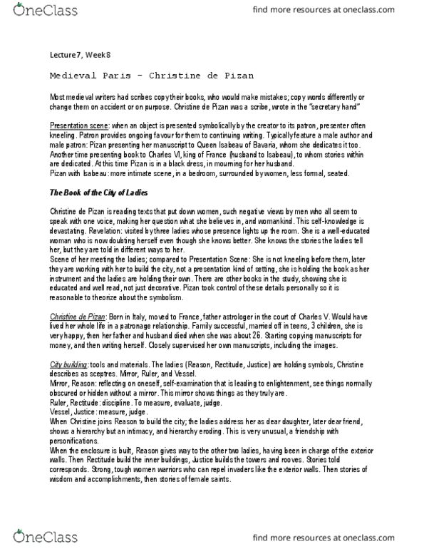 MST200Y1 Lecture Notes - Lecture 7: Tempura, Egg White, Christine De Pizan thumbnail