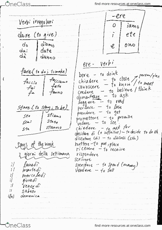 ITAL101 Lecture Notes - Lecture 10: Infinitive, Jury Selection, Javanese Poetry thumbnail