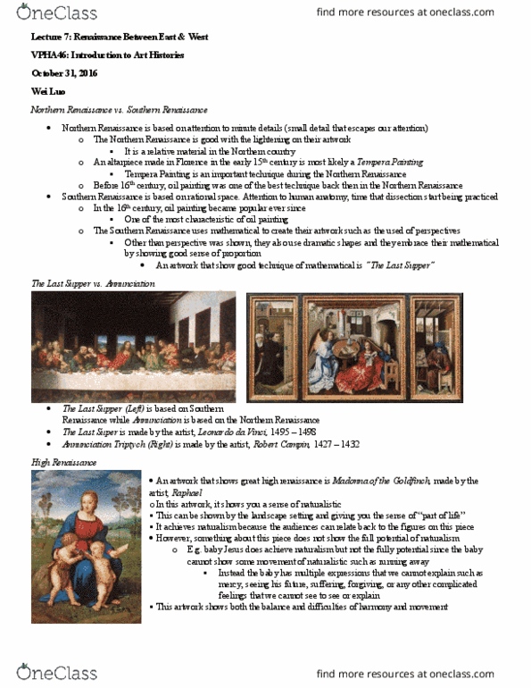 PSYB01H3 Lecture Notes - Lecture 7: Southern Renaissance, Robert Campin thumbnail