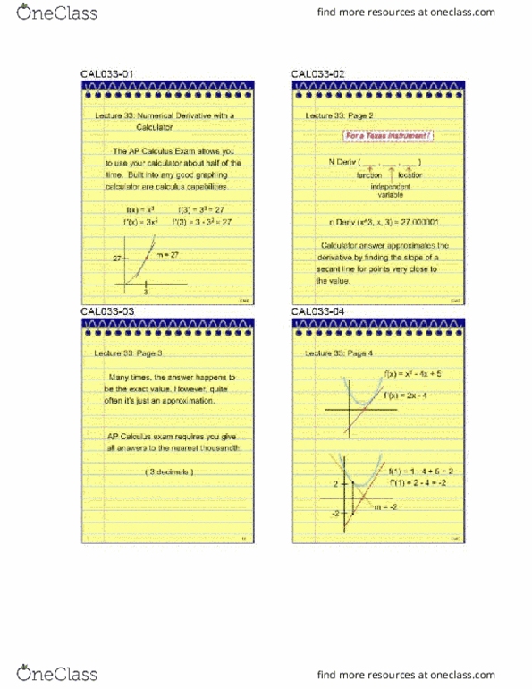 MATH 1150 Lecture Notes - Lecture 33: Ap Calculus, Graphing Calculator thumbnail