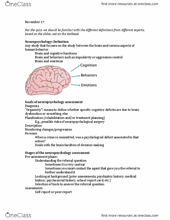 PSYC 406 Lecture Notes - Lecture 13: Paraphasia, White Matter, Wada Test thumbnail