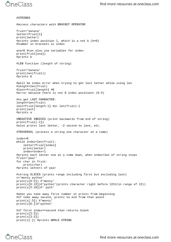 COMP 1005 Chapter Notes - Chapter 6: Substring thumbnail