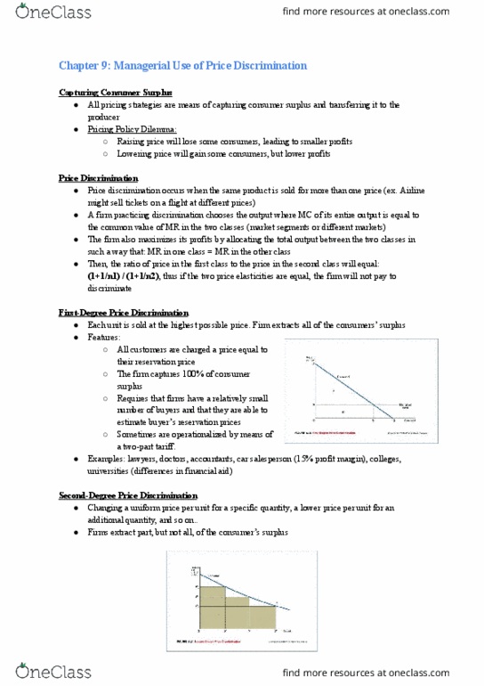 MGCR 293 Lecture Notes - Lecture 14: Partial Derivative, Price Discrimination, Economic Surplus thumbnail