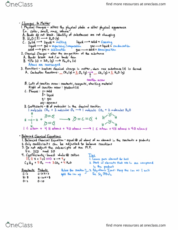 CH 101 Lecture Notes - Lecture 17: Chemical Equation, Reagent thumbnail