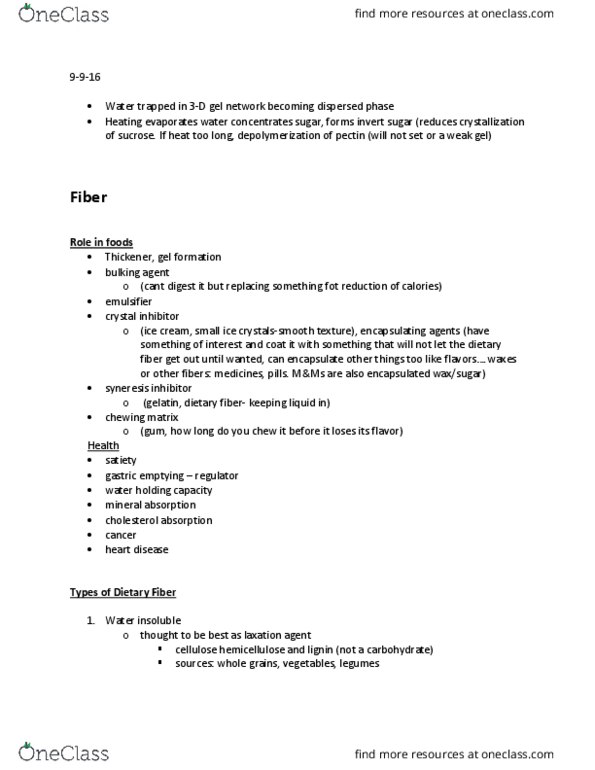 FS HN 101 Lecture Notes - Lecture 7: Sugar Substitute, Hemicellulose, National Cancer Institute thumbnail