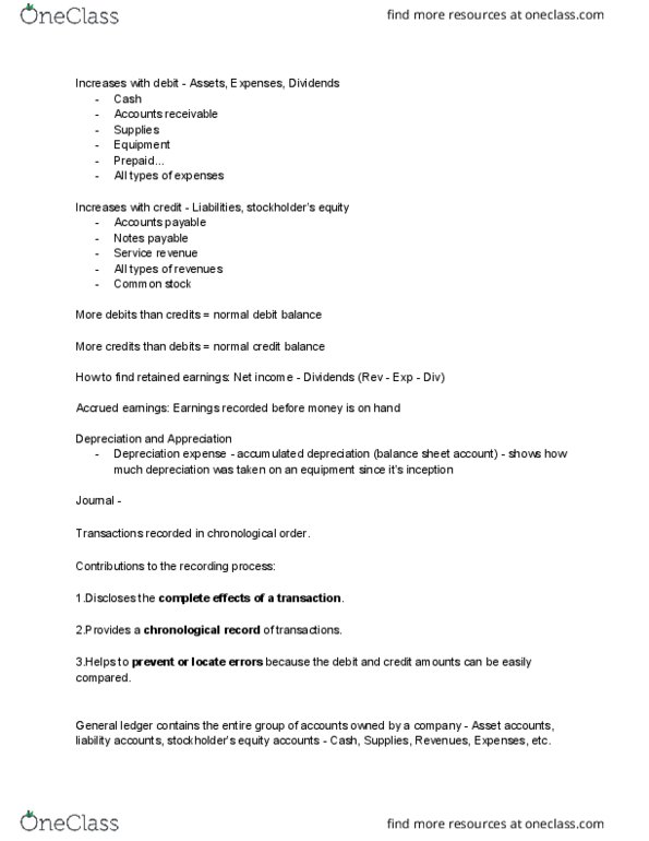 33:010:272 Lecture Notes - Lecture 1: Trial Balance, Financial Statement, Accounts Payable thumbnail