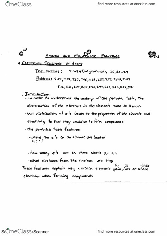 CHEM 1040 Lecture 6: Atomic and Molecular Structure thumbnail