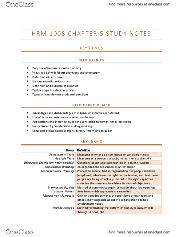 HRM1008 Chapter Notes - Chapter 5: Organizational Culture, Substance Abuse, Employment Agency thumbnail