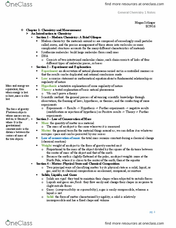 CHEM 0110 Chapter Notes - Chapter 1: Scion Tc, Decimal Mark, Si Base Unit thumbnail