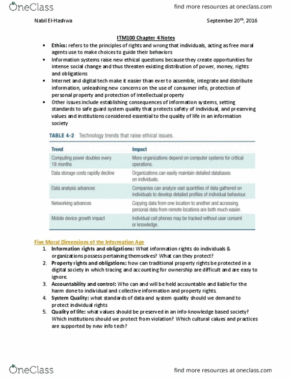 ITM 100 Chapter Notes - Chapter 4: Median Nerve, Copyright Law Of Canada, Eye Strain thumbnail