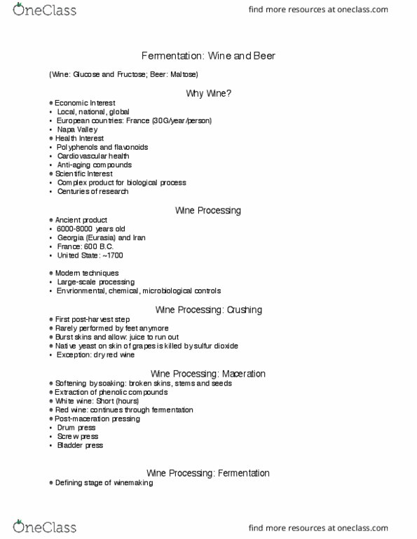 NFSC 112 Lecture Notes - Lecture 16: Aerobic Organism, Acetaldehyde, Tartaric Acid thumbnail