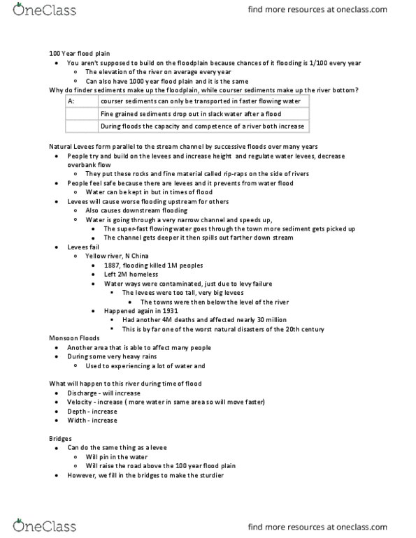 EARTHSS 17 Lecture Notes - Lecture 16: Refraction, 100-Year Flood, Overbank thumbnail