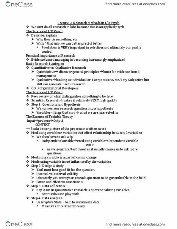 Psychology 2660A/B Lecture Notes - Lecture 2: Random Assignment, Central Tendency, Psych thumbnail