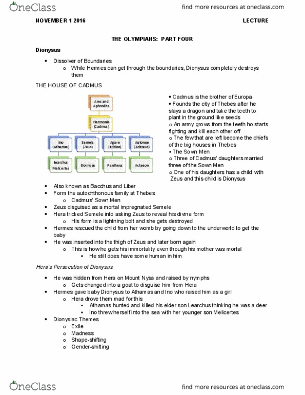 Classical Studies 2200 Lecture Notes - Lecture 8: Theogony, Homeric Hymns, Lucky Soul thumbnail