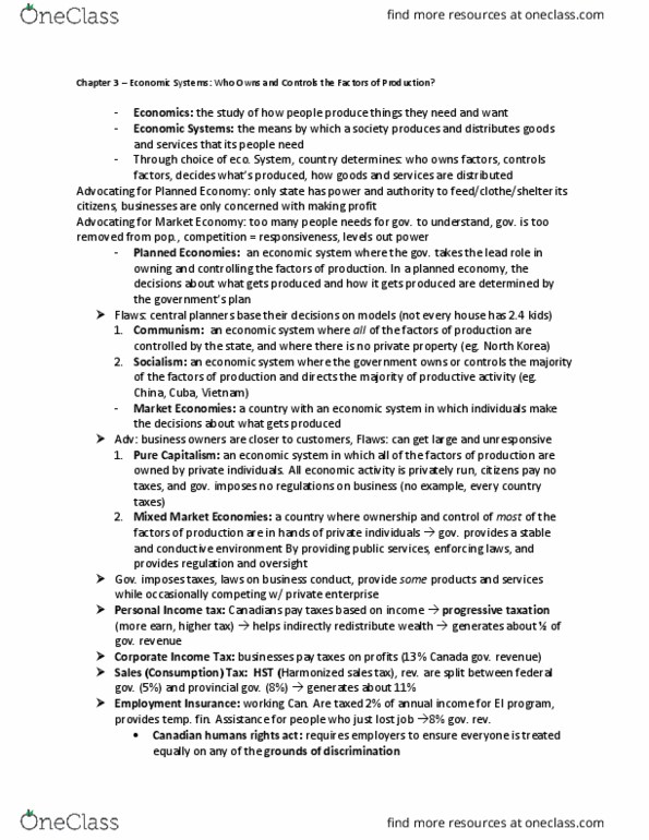 MGTA01H3 Chapter Notes - Chapter 3: Income Tax, Progressive Tax, Unemployment Benefits thumbnail