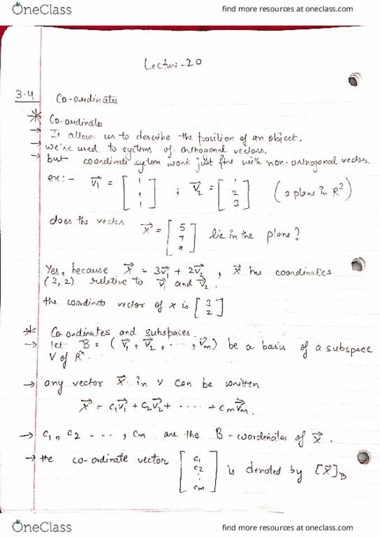 MATH 53 Lecture Notes - Lecture 20: Coordinate Vector thumbnail