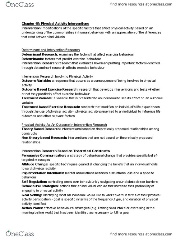 KP101 Lecture Notes - Lecture 15: Determinant, Transtheoretical Model, Exergaming thumbnail