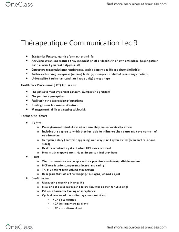 HSS 2102 Lecture Notes - Lecture 6: Management, Active Listening thumbnail