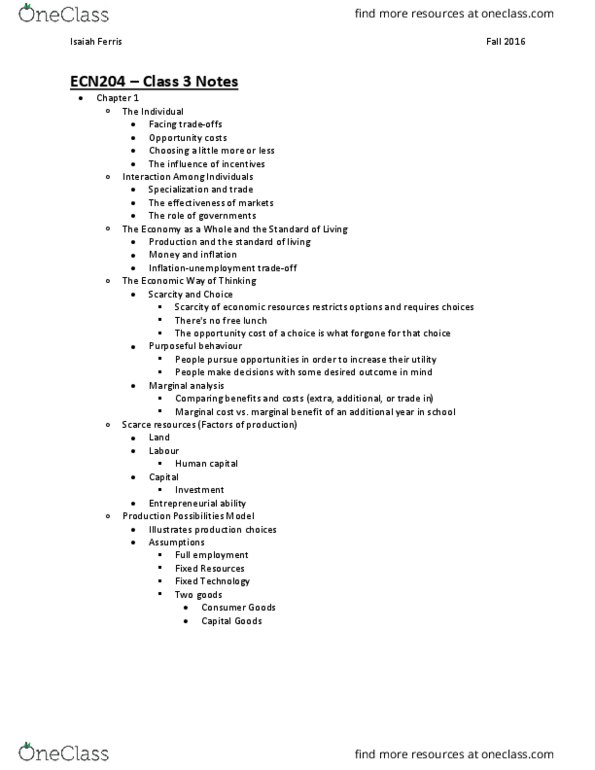 ECN 204 Lecture Notes - Lecture 3: Human Capital, Aggregate Demand, Marginal Cost thumbnail