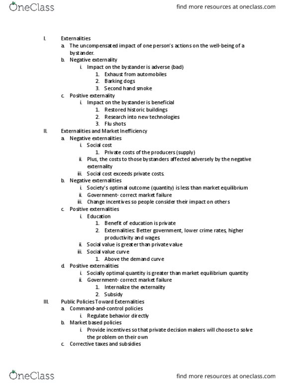 ECO 100 Lecture Notes - Lecture 11: Market Failure, Demand Curve, Coase Theorem thumbnail