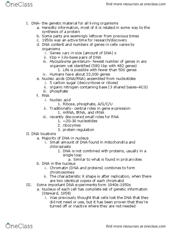 BISC 310 Lecture Notes - Lecture 5: Pyrimidine, Sickle-Cell Disease, Primase thumbnail